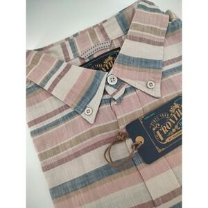 Frontier Threads Men's Short Sleeve Linen Like Button Up Shirt Size XL